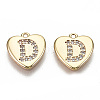Brass Micro Pave Clear Cubic Zirconia Charms KK-N231-234D-NF-1