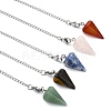 Cone Natural Gemstone Pointed Dowsing Pendulums HJEW-JM04866-2