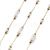 ABS Imitation Pearl & 304 Stainless Steel Beads Link Chains CHS-K021-07G-03-1