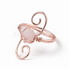 Natural Rose Quartz Chips with Vortex Finger Ring RJEW-L082-02RG-10-3