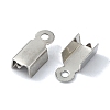 Non-Tarnish 201 Stainless Steel Ribbon Crimp Ends STAS-C097-52P-2