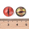 100 Pcs Half Round/Dome Dragon Eye Printed Glass Cabochons GLAA-GA0002-28-3