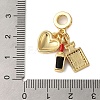 Rack Plating Brass Micro Pave Clear Cubic Zirconia Enamel European Dangle Charms X-KK-P279-45G-3