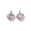 High Polished 304 Stainless Steel Micro Pave Cubic Zirconia Pendants STAS-L022-396A-P-1