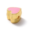 Eco-friendly Rack Plating Brass Enamel Beads KK-F843-30G-08-3