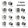 DICOSMETIC 14Pcs 7 Style 304 Stainless Steel European Beads STAS-DC0004-61-3