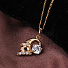 Exquisite Conch Shape Brass Cubic Zirconia Pendant Necklaces NJEW-EE0001-17G-6