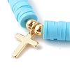 Polymer Clay Heishi Beads Stretch Bracelets Sets for Valentine's Day BJEW-JB06298-01-3