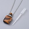 Natural Mixed Stone Perfume Bottle Pendant Necklaces NJEW-F266-02P-3