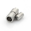 Tarnish Resistant 304 Stainless Steel Matte Surface Magnetic Clasps with Glue-in Ends STAS-O042-A-26-1