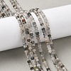 Natural Tourmalinated Quartz Beads Strands G-RM241221-O7-1