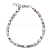 Adjustable 304 Stainless Steel Gemstone Beaded Bracelets FS-WG23DE2-07-1