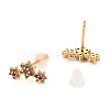 Brass Micro Pave Cubic Zirconia Stud Earrings EJEW-F273-15D-G-2