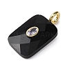 Natural Obsidian Faceted Pendants G-B186-01G-07-2