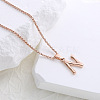 Stainless Steel Letter Pendant Necklaces for Women Men GR8130-14-1