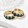 Green Cubic Zirconia Hoop Earrings EJEW-C022-08G-5
