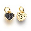 Brass Micro Pave Cubic Zirconia Charms X-ZIRC-G150-03A-2