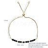 Adjustable Natural Dyed & Heated Black Agate Slider Bracelets BJEW-JB04929-01-2