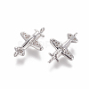 Brass Cubic Zirconia Links ZIRC-E162-01P-1