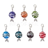 Flat Round Handmade Lampwork Pendant Decoration HJEW-JM03811-2