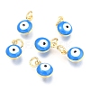 Brass Enamel Beads X-KK-B024-02G-2