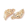 Brass Micro Pave Clear Cubic Zirconia Charms X-KK-G418-12G-3