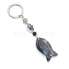 Natural Indian Agate Fish Keychain PW-WG77624-10-1