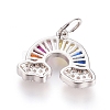 Brass Micro Pave Cubic Zirconia Pendants ZIRC-G166-26P-2
