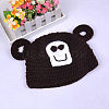 Cute Monkey Design Handmade Crochet Baby Beanie Costume Photography Props AJEW-R030-28-3