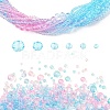 6 Styles Gradient Color Transparent Painted Glass Beads Strands DGLA-YW0001-28V-1