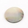 Flat Round Black Lip Shell Pendants SHEL-R009-32-2