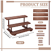 3-Tier Wood Jewelry Display Card Display Riser Stands ODIS-WH0086-104B-3