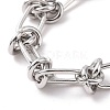 304 Stainless Steel Knot Link Chain Bracelet for Men Women BJEW-E020-01P-2