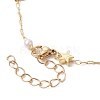 Brass Star & ABS Imitation Pearl Beaded Chain Bracelet Making AJEW-JB01150-38-3