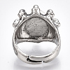 Adjustable Alloy Glass Finger Rings RJEW-T006-03A-4