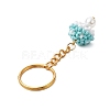 Glass Seed Beads Mushroom Keychain KEYC-MZ00021-6