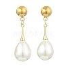 Shell Pearl Beads Dangle Stud Earrings EJEW-JE07034-3