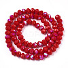 Electroplate Opaque Solid Color Glass Beads Strands X1-EGLA-A034-P4mm-L21-3