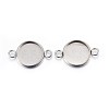 Tarnish Resistant 304 Stainless Steel Cabochon Connector Settings STAS-F191-15P-D-1
