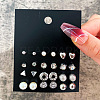 Alloy & Plastic Pearl & Rhinestone Earring Sets WG01624-12-1