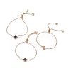 Electroplated Natural Druzy Agate Slider Bracelets BJEW-JB04157-M-1