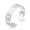 304 Stainless Steel Star Open Cuff Bangles BJEW-L682-026P-3