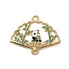 Rack Plating Panda Theme Alloy Enamel Pendants ENAM-S021-08G-C-1