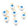 Brass Enamel Charms KK-B024-02G-I-1