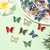 12Pcs Brass Pave Faceted Glass Connector Charms FIND-YW0007-50-5