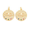 Rack Plating Brass Micro Pave Colorful Cubic Zirconia Pendants KK-N233-189B-01-2