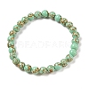 Synthetic Turquoise(Dyed) Round Beaded Stretch Bracelets G-U005-01A-07-1