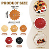60Pcs 5 Styles Spray Painted Natural Wood Buttons WOOD-TA0002-91-4