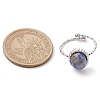 Oval Natural & Synthetic Gemstone Finger Rings RJEW-JR00748-02-3