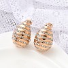 304 Stainless Steel Teardrop Stud Earrings EJEW-B108-06RG-3